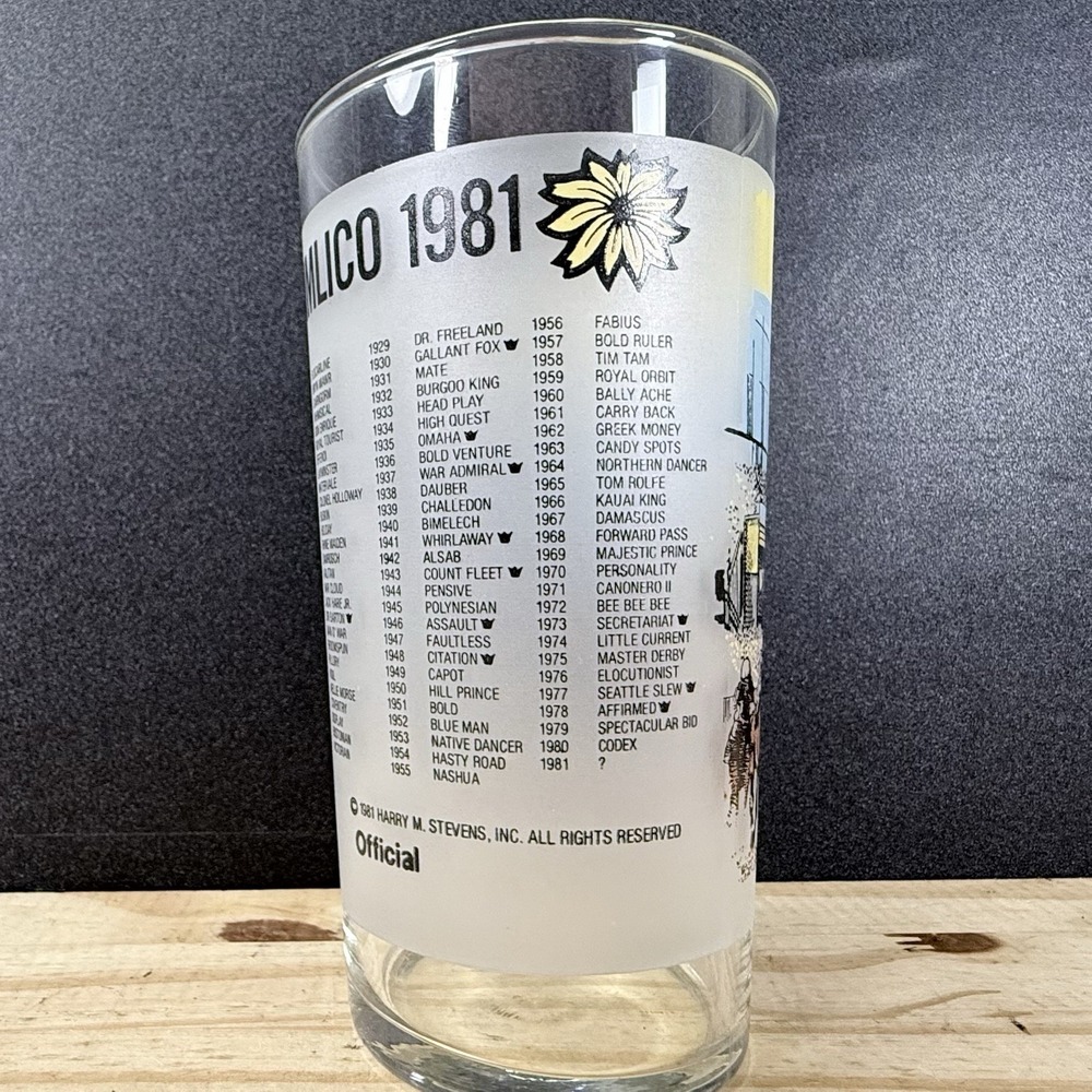 Original 106th PREAKNESS Pimlico 1981 Mint Julep Glass Horse Racing Souvenir - Picture 4 of 7